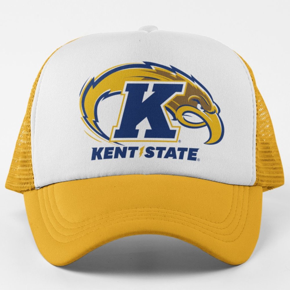 NEW Kent State Golden Flashes Foam Trucker Snapback Hat 2-TONE GOLDENROD - Picture 1 of 2